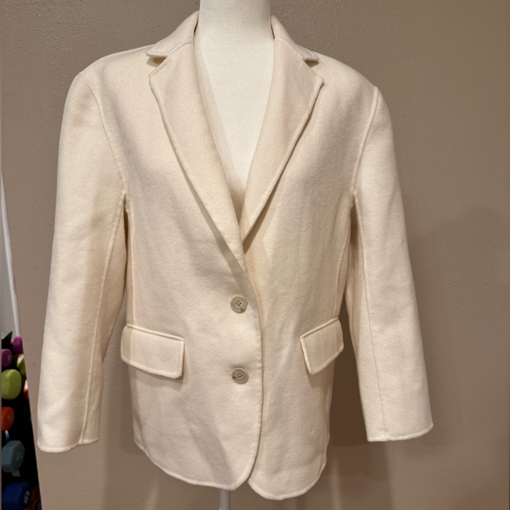 Banana Republic Cream Wool-Like Blazer